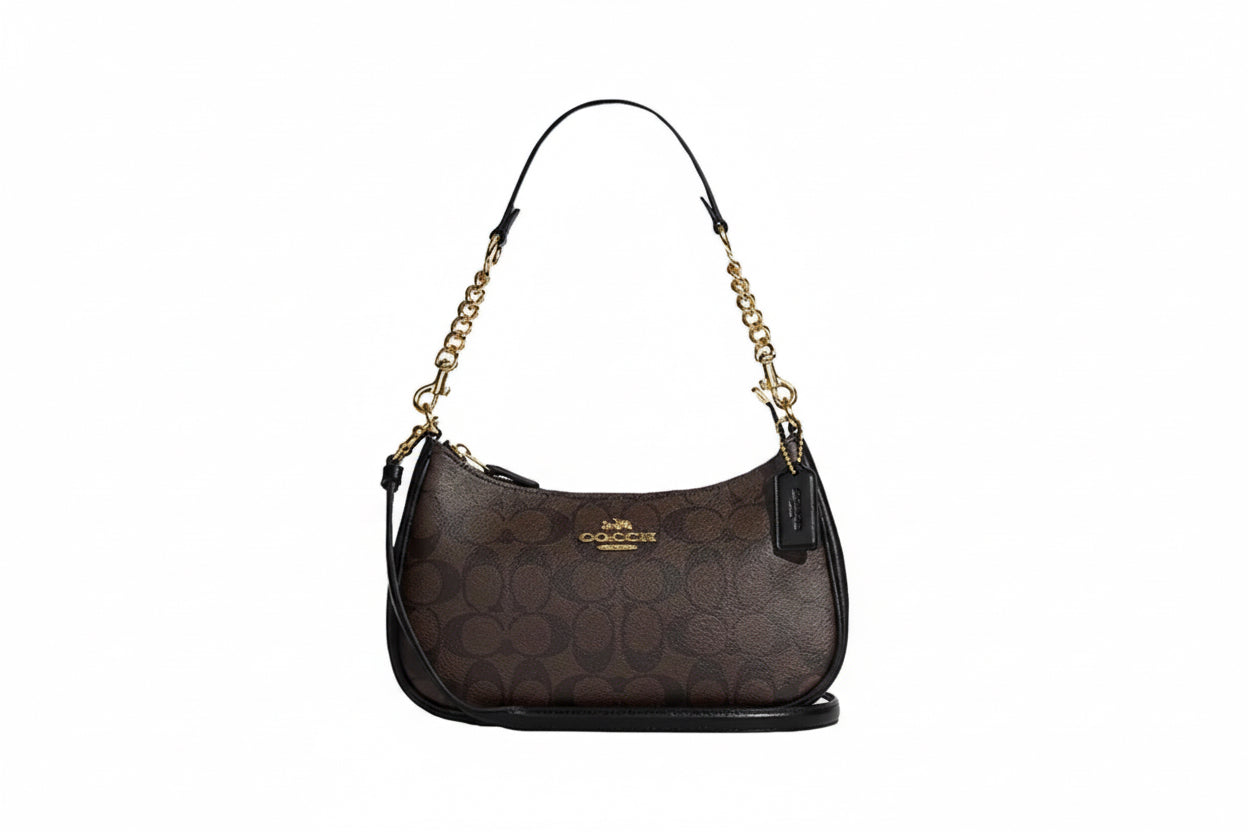 Golden Glam Coach Handbag – Elegant & Stylish✨