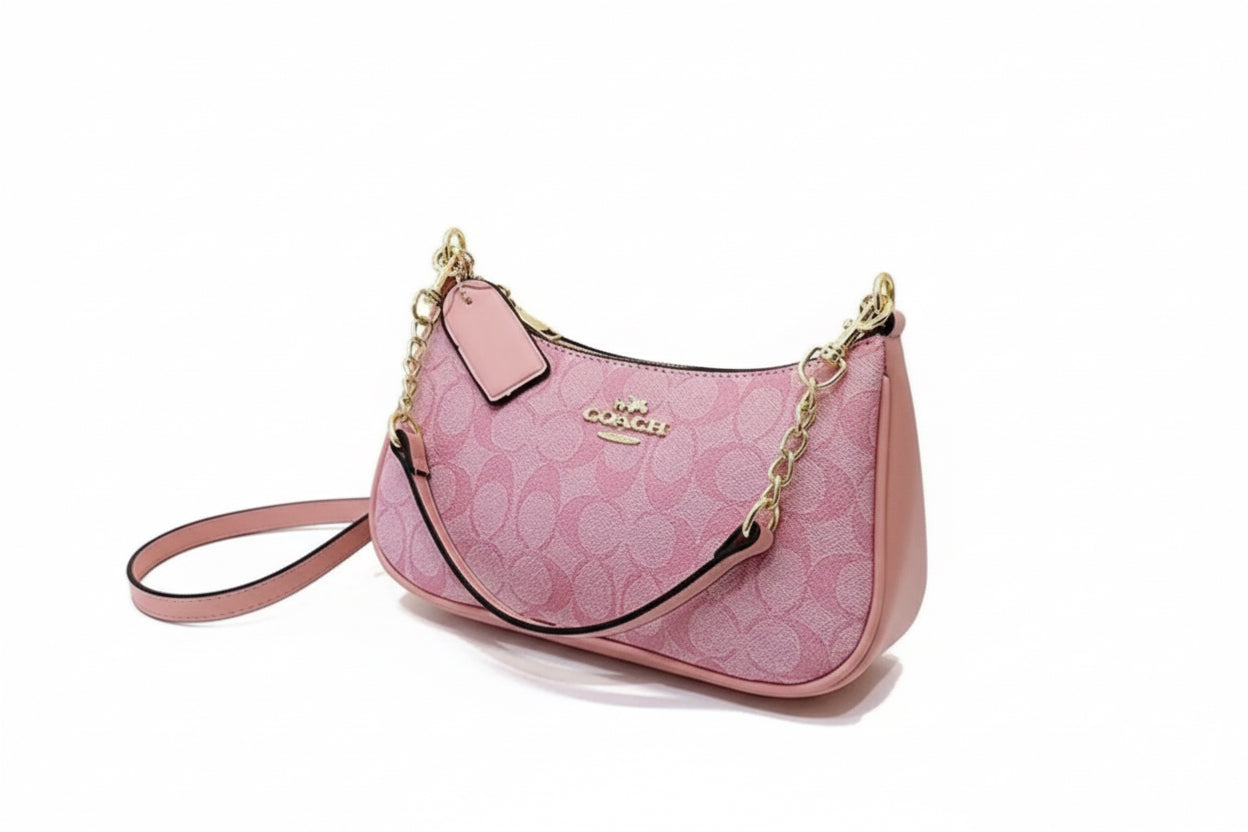 Golden Glam Coach Handbag – Elegant & Stylish✨